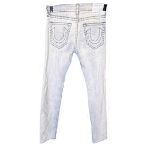 True Religion Rocco Men's No Flap Skinny Relaxed Distressed Contrast Jeans 32x33